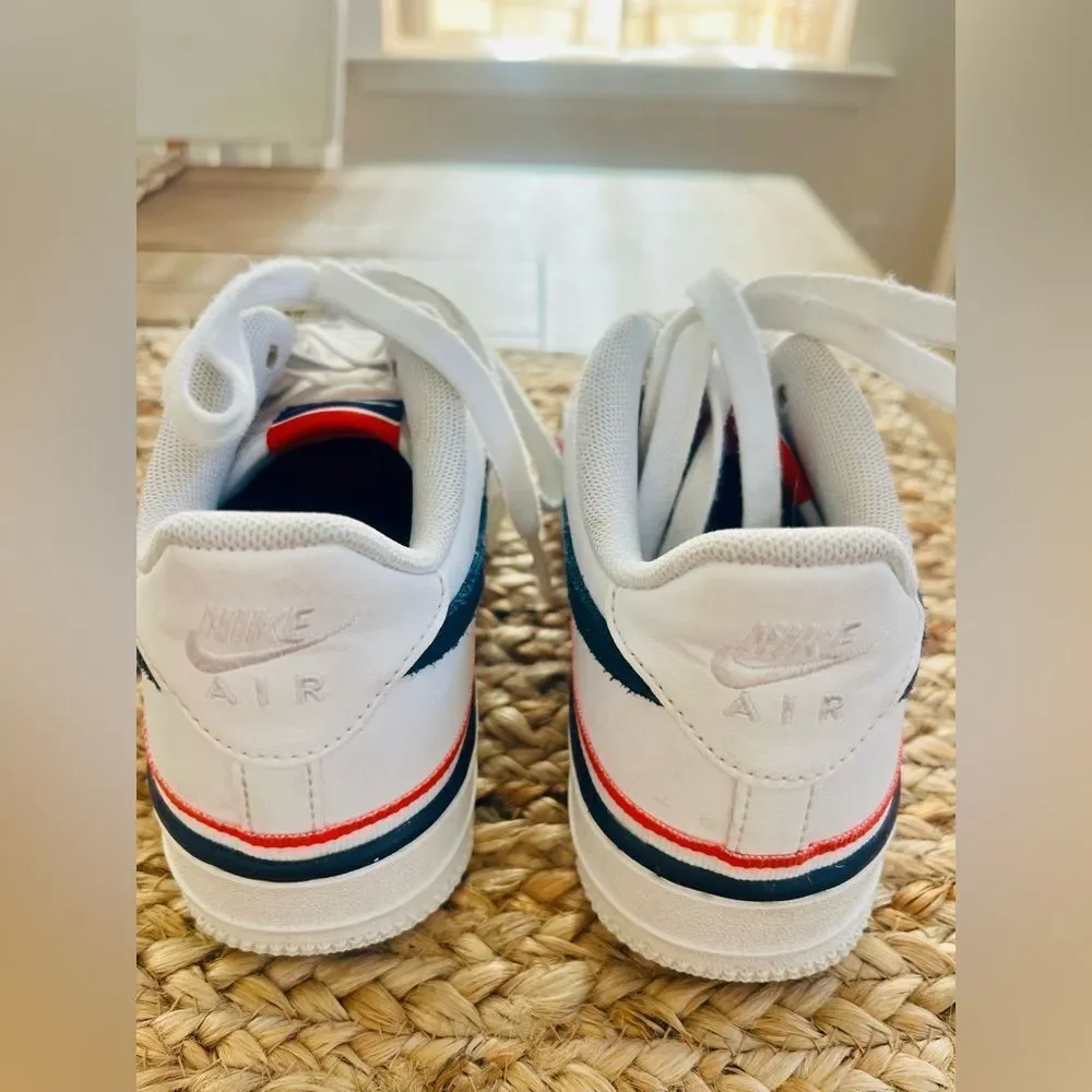 Nike Air Force 1 LV8 1 GS White Concord Ribbon White Boys Size 3.5 CW0984-100